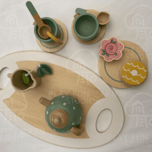 Juego de té de madera para niños pequeños ☕️