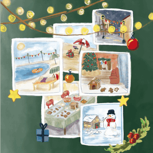 Detalle ilustraciones Navidad bajo el mar libro infantil