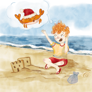 Detalle ilustraciones Navidad bajo el mar libro infantil