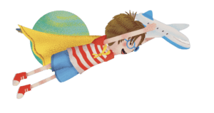 Niño volando un buen dia ha comenzado