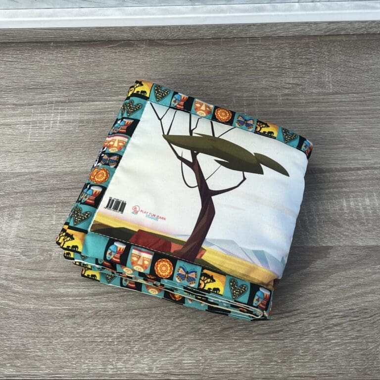 libro sensorial de tela para dormir bebés Play Fun Learn Studios